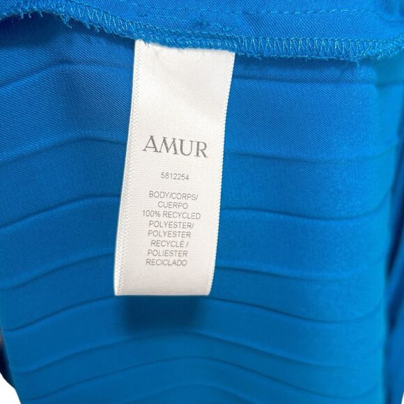 Amur Dara Pleated Cut-Out Midi Dress in Ocean Blue Size 10 - Picture 12 of 12